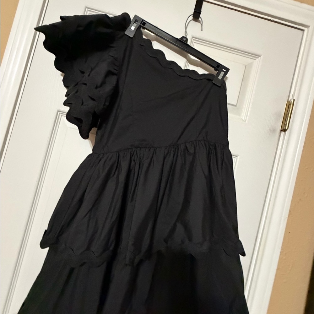 Entro Black Ruffled Kids Dress